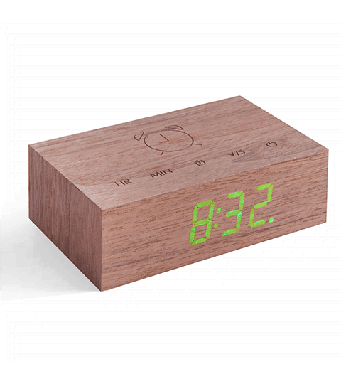 Budzik Flip Click Clock Walnut